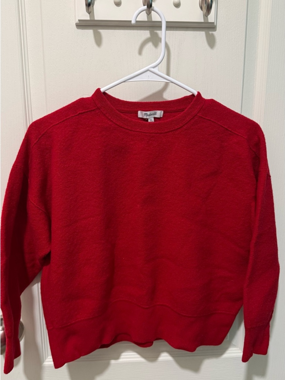 Madewell Bright Red Knit Pullover in size XL (fits like a small/ medium)